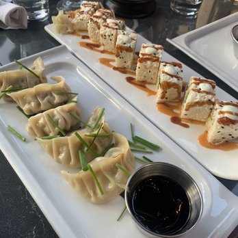 Starfish - Shrimp Tempura Roll and Pork Dumplings (5) - Asian Fusion Near Me - Laguna Beach, California Starfish - Shrimp Tempura Roll and Pork Dumplings (5) - Asian Fusion Near Me - Laguna Beach, California