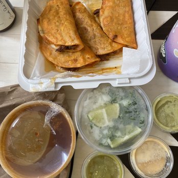 Elma's Taqueria - Sat / Sun Only 4 Quesabirrias de Res with a side of Stew - delivery from Grubhub , this is everything you get for $20 - Mexican Near Me - San Jose, California Elma's Taqueria - Sat / Sun Only 4 Quesabirrias de Res with a side of Stew - delivery from Grubhub , this is everything you get for $20 - Mexican Near Me - San Jose, California