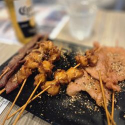 Xin Wang Food - 3 piece fried chicken, pork and beef skewers