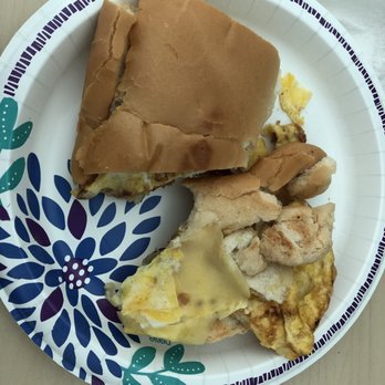 La Estacion Cafe - Breakfast sandwich; that they ran over with a car before serving. :| - Colombian Near Me - Miami, Florida La Estacion Cafe - Breakfast sandwich; that they ran over with a car before serving. :| - Colombian Near Me - Miami, Florida