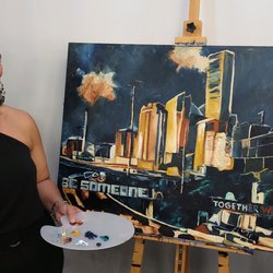 Lauren Luna Artist - Commissioned piece, painted live for City Councilman Edward Pollard.