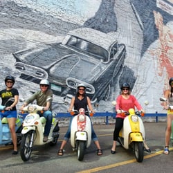 ScooTours Denver Scooter Rental - My co-workers and I celebrating a recent marriage with scooter rides!