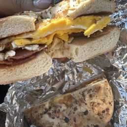 Bacon Egg and Cheese on Everything Bagle