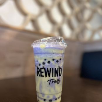 Rewind Treats - Taro boba with custard pudding - Ice Cream & Frozen Yogurt Near Me - Scottsdale, Arizona Rewind Treats - Taro boba with custard pudding - Ice Cream & Frozen Yogurt Near Me - Scottsdale, Arizona