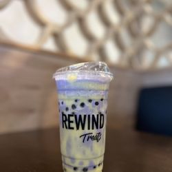 Rewind Treats - Taro boba with custard pudding