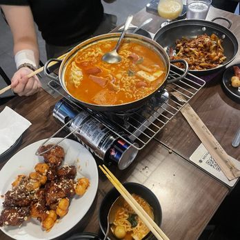 Anytime Kitchen - Popcorn Chicken, Korean Army Stew, Squid & Pork belly stir fry - Korean Near Me - New York, New York Anytime Kitchen - Popcorn Chicken, Korean Army Stew, Squid & Pork belly stir fry - Korean Near Me - New York, New York