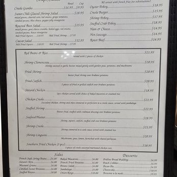Dooky Chase's Restaurant - Current Menu a/o 5/28/2026 - Cajun/Creole Near Me - New Orleans, Louisiana