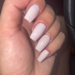 Acrylic set with gel polish  (My cuticles are not red from my visit - I pick at them all day )