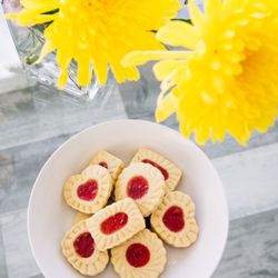 Maggie's sugar cookies with guava and strawberry filling.