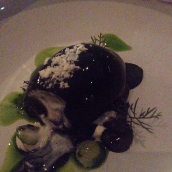 Bentley Restaurant & Bar - Olive with blueberry and yogurt sorbet - it tastes as disgusting as it looks and sounds - Restaurants Near Me - Sydney, NSW