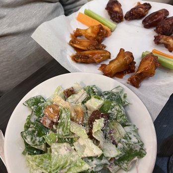 Bleu Oyster Bar and Seafood - ceasar salad & buffalo/bbq wings - Seafood Near Me - Spring, Texas