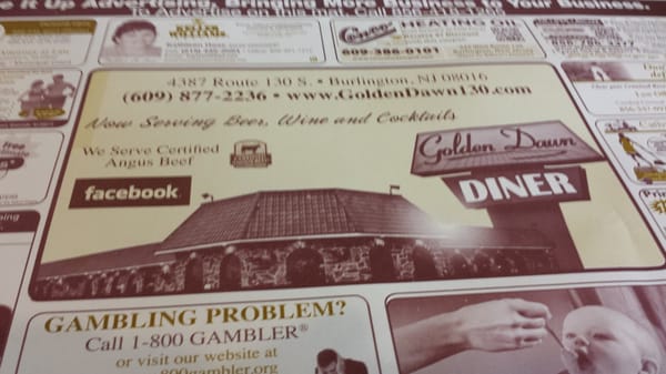 Menu photo 2 Golden Dawn Diner Burlington, NJ