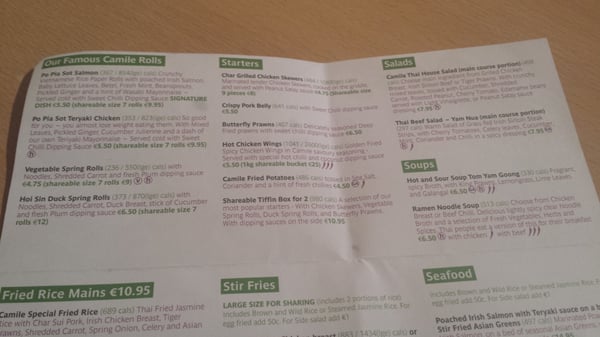 Menu photo 2 Camile Phibsborough Dublin, D