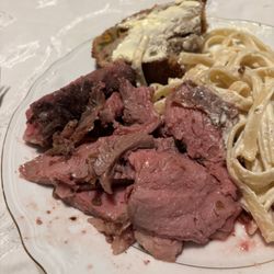 Calgary Meats & Deli - The grand finale!! Perfect roast, pasta and home made sourdough jalapeño bread!!