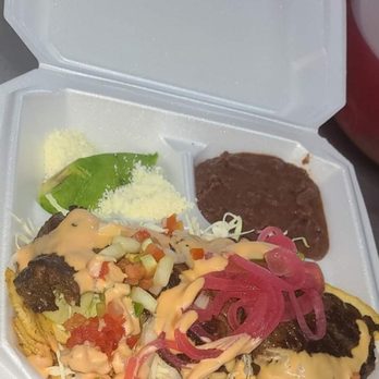 Mi Gran Sabor Catracho - a meal in a styrofoam container - Latin American Near Me - Austin, Texas Mi Gran Sabor Catracho - a meal in a styrofoam container - Latin American Near Me - Austin, Texas
