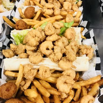 Mudbugs - At the Loop - Fried shrimp poboys, need 1,2 or 3? - Seafood Markets Near Me - Mobile, Alabama