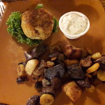 Buddy Lou's Eats Drinks & Antiques - Crab cake and root vegetables. - New American Near Me - Hancock, Maryland