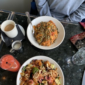 Bistro 63 - Squash risotto and shrimp and avocado bowl. - New American Near Me - Amherst, Massachusetts