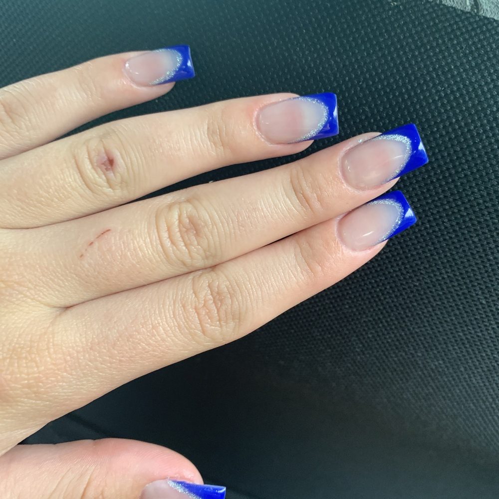 Dreams and Nails - Blue French acrylics - Nail Salons Near Me - Marathon, Florida Dreams and Nails - Blue French acrylics - Nail Salons Near Me - Marathon, Florida