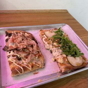 Sugo - Japanese Slice and Pera e Gorgonzola Slice - Pizza Near Me - Costa Mesa, California Sugo - Japanese Slice and Pera e Gorgonzola Slice - Pizza Near Me - Costa Mesa, California