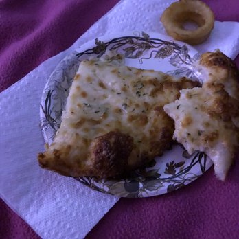 Frankie's Pizza and Subs - White pizza and onion rings so good! - Pizza Near Me - Lockport, New York
