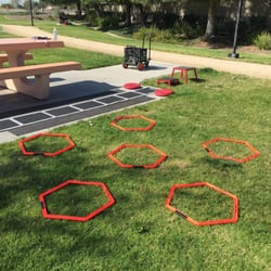 Lean N Fit - Setting up for a few drills at the park that killed me but was pretty awesome at the same time! Thumbs up!