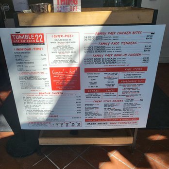 Tumble 22 - Menu - American Near Me - Austin, Texas