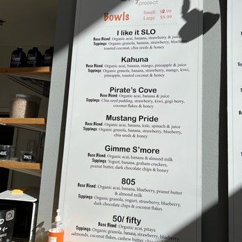 The Acai Project - Menu - Acai Bowls Near Me - San Luis Obispo, California