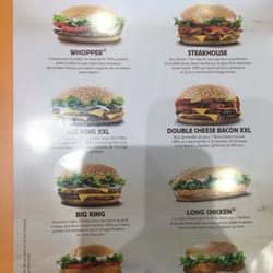 Burger King - Menu
