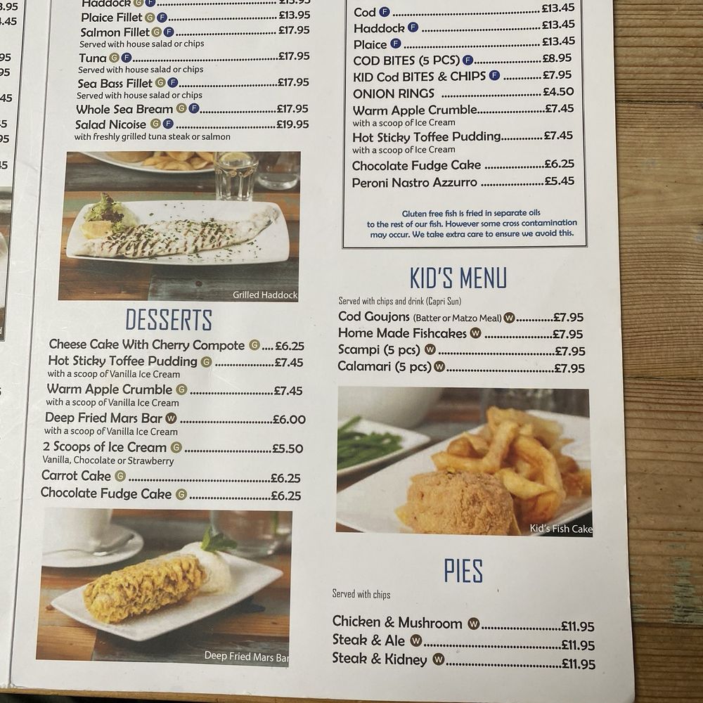Hobson's Fish & Chips - Menu - British Near Me - London, XGL