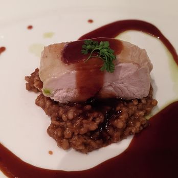 Le Papillon - Pheasant Breast with Steelcut Oats and Madeira Jus - French Near Me - San Jose, California Le Papillon - Pheasant Breast with Steelcut Oats and Madeira Jus - French Near Me - San Jose, California