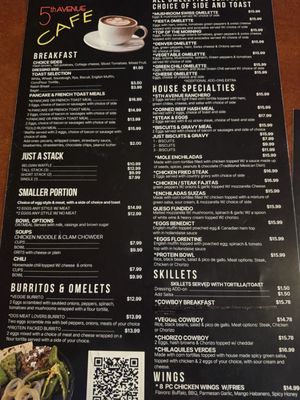 Menu photo 1 5th Avenue Cafe Phoenix, AZ Menu photo 1 5th Avenue Cafe Phoenix, AZ
