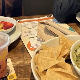 Chicken nuggets kids meal and spinach dip Chicken nuggets kids meal and spinach dip