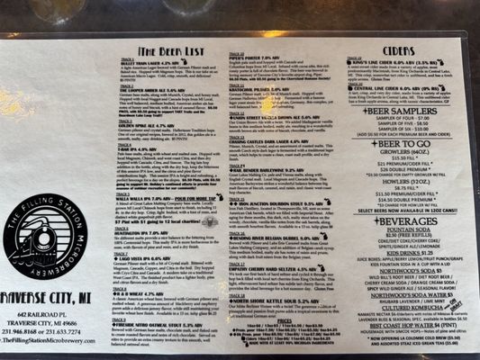 Menu photo 8 The Filling Station Microbrewery Traverse City, MI