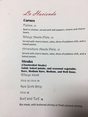 Menu photo 5 La Hacienda Moriarty, NM