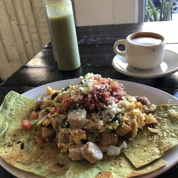 Casa Latina - Monte spinach scramble, healthy-ish and hearty, crispy green tortilla is a nice touch - Mexican Near Me - Berkeley, California Casa Latina - Monte spinach scramble, healthy-ish and hearty, crispy green tortilla is a nice touch - Mexican Near Me - Berkeley, California