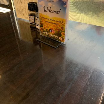 The Flyin' Pig - The table had just been "wiped down." - Barbeque Near Me - Midlothian, Virginia The Flyin' Pig - The table had just been "wiped down." - Barbeque Near Me - Midlothian, Virginia