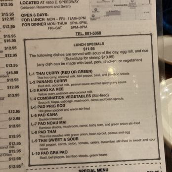 Bai Thong - Menu - Thai Near Me - Tucson, Arizona