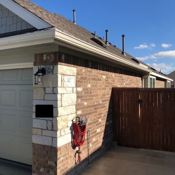 Rain Tech Gutter Solutions - Removed corner down spout, added 25' extension, added new down spout at the end of the extension - Gutter Services Near Me - Liberty hill, Texas