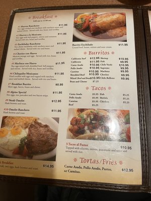 Menu photo 3 Al Pancho's Mexican Restaurant Alpine, CA