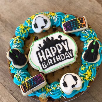 Kelly's Custom Cookies - 10inch cookie cake gamer themed - Desserts Near Me - San Antonio, Texas