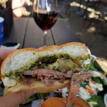 Ironstone Vineyards - Warm steak sandwich, yum! - Wineries Near Me - Murphys, California
