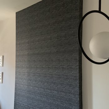 CS Painting and Wallpaper - The bump-out portion of the wall was papered horizontally with a grass cloth textured wall paper - Painters Near Me - Sunnyside, New York CS Painting and Wallpaper - The bump-out portion of the wall was papered horizontally with a grass cloth textured wall paper - Painters Near Me - Sunnyside, New York