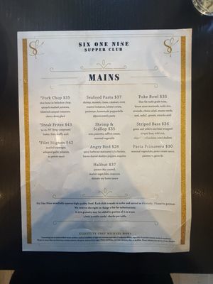 Menu photo 7 Six One Nine Supper Club Wallingford, CT Menu photo 7 Six One Nine Supper Club Wallingford, CT