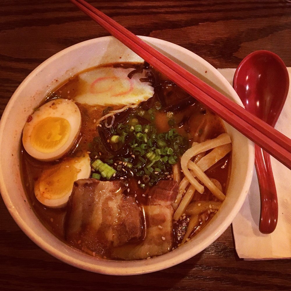 Nom Nom Ramen - Karai miso- spicy miso with pork belly. - Ramen Near Me - Philadelphia, Pennsylvania Nom Nom Ramen - Karai miso- spicy miso with pork belly. - Ramen Near Me - Philadelphia, Pennsylvania