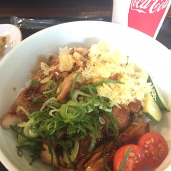 Marugame Udon - Teriyaki Chicken Rice Bowl with a sweetened iced green tea @ Marukame Udon - Japanese Near Me - Honolulu, Hawaii Marugame Udon - Teriyaki Chicken Rice Bowl with a sweetened iced green tea @ Marukame Udon - Japanese Near Me - Honolulu, Hawaii