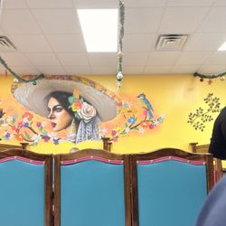 Chairs and a mural