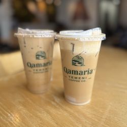 Qamaria Yemeni Coffee - Iced Spanish latte with brown sugar cold foam