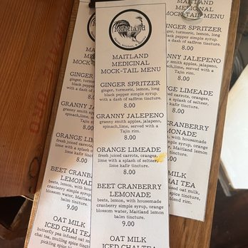Maitland farm, kitchen & spirits - Medicinal mock-tail menu - Salad Near Me - Salem, Massachusetts