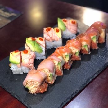 Sushi Damu - Left: Baked Jen Jen Right: Ex Boyfriend Roll (Ex BF) - both are MUST orders! - Sushi Bars Near Me - Tustin, California Sushi Damu - Left: Baked Jen Jen Right: Ex Boyfriend Roll (Ex BF) - both are MUST orders! - Sushi Bars Near Me - Tustin, California